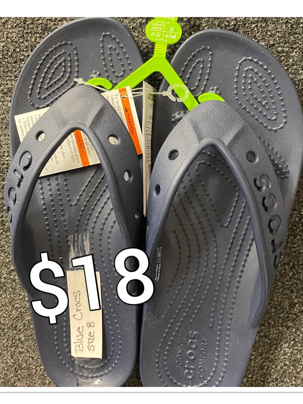 CROCS Navy Blue Flip Flop Sandals